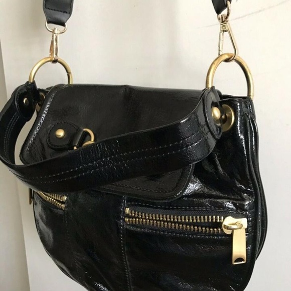 Cynthia Rowley Medium Black Patent Leather Cross B - Picture 5 of 8